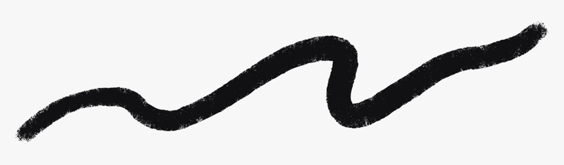 Hand-drawn abstract brush stroke with rough texture. Expressive wavy line for underline, highlight, accent or modern graphic design. Editable vector element isolated on white background. © bosotochka