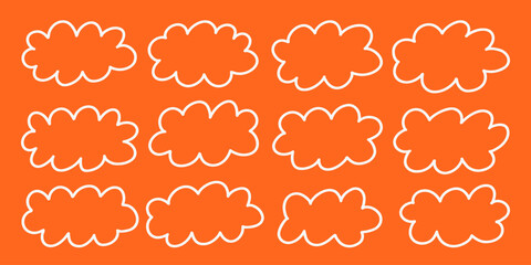 Collection of hand drawn blob and cloud shapes. Simple rounded forms with outline and flat colors. Ideal for UI design, stickers, labels, banners, kids projects and creative layouts. © bosotochka