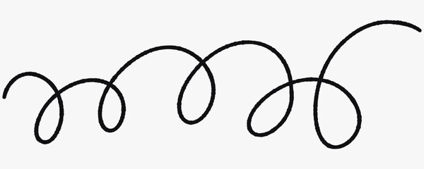 Abstract scribble line, wavy stroke. Freeform squiggles and brush marks for highlights, underlines, accents, typography decoration and expressive graphic design. Line squiggle cable