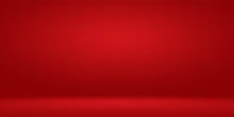 Empty bright red studio background, product display with copy space for displaying content design