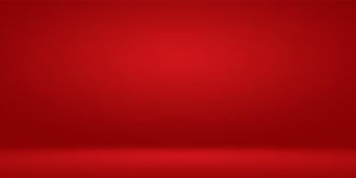 Empty bright red studio background, product display with copy space for displaying content design