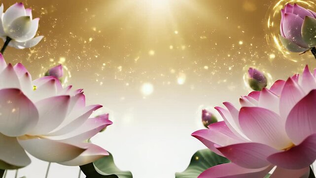 Mahavir Jayanti Peaceful Lotus Background Soft White Gold Gradient with Divine Halo