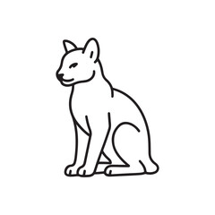 Fototapeta premium Cat Sitting Minimalist Silhouette Vector Icon