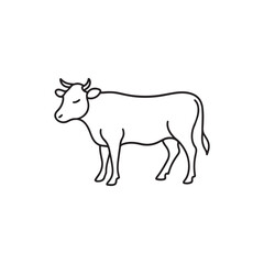 Obraz premium Cow Farm Animal Silhouette Vector Icon