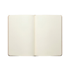 Naklejka premium An open blank book with white pages on a plain white background. isolated on transparent background