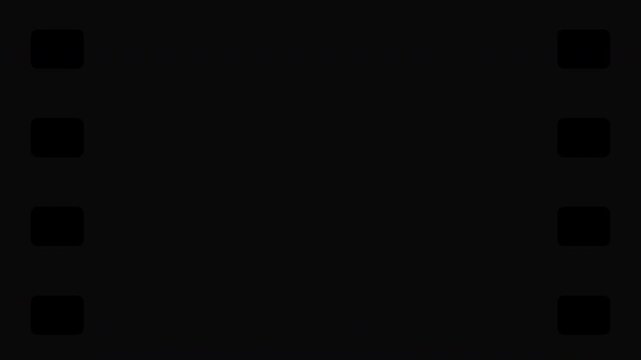 Scrolling retro animation filmstrip, negative films in motion. On a green background and without a background, 4k video with an alpha channel.