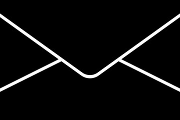 Solid Black Envelope Icon White Line Email Symbol Minimalist Glyph