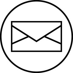 Minimalist Email Envelope Glyph Icon Inside Circle Frame