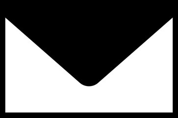 Solid Black Envelope Icon White Line Email Symbol Minimalist Glyph