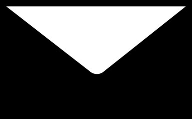 Solid Black Envelope Icon White Line Email Symbol Minimalist Glyph
