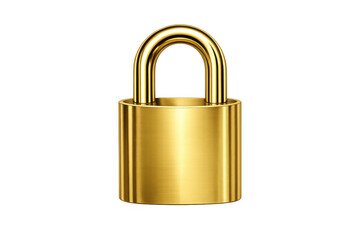 Fototapeta premium Golden padlock symbolizing robust security, digital privacy, and data protection with a transparent background