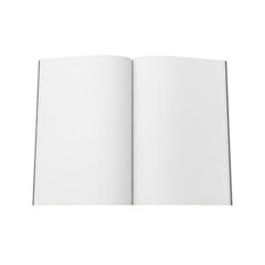 An open book with blank white pages on a plain white background. isolated on transparent background