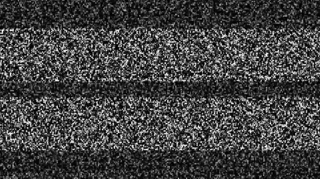 Analog television noise animation with signal interference effect. Broadcast glitch and transmission error indication display. Continuous static pattern element for digital video systems