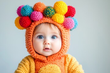 Fototapeta premium Joyful Happy Adorable Funny Baby Child In Costume Portrait