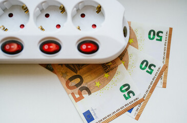 High cost of utilities and energy inflation concept.