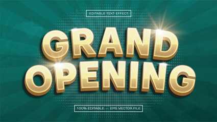 Grand Opening Golden 3D Celebration Text Effect