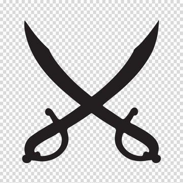 Crossed swords silhouette icon
