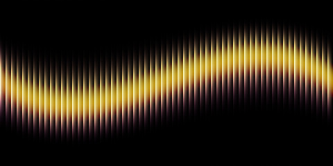 Abstract audio equalizer wave design with golden yellow vertical bars on a black background creating a dynamic visual effect © Basit