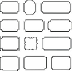 Obraz premium Vintage Decorative Label Frames Collection for Branding, Packaging, UI Design, Stickers, Badges, Logos and Classic Print Templates