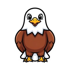 Naklejka premium Cartoon Eagle Illustration with White Background.