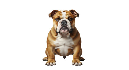 Obraz premium English Bulldog sitting front view on white background