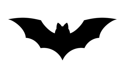 Fototapeta premium Bat icon, black bat silhouette