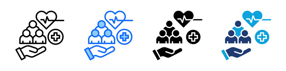 Public Health Icon Set Multi Style Vector Illustration