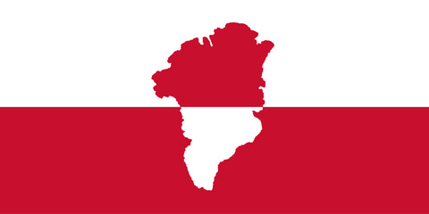 Obraz premium Flag background of Greenland with Greenland map