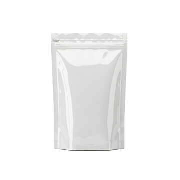 A white resealable plastic pouch on a plain white background. isolated on transparent background