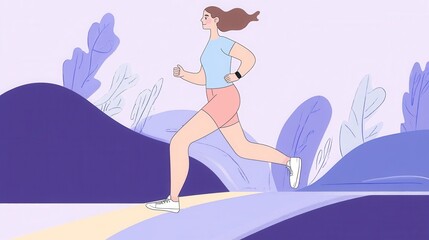Woman jogging outdoors