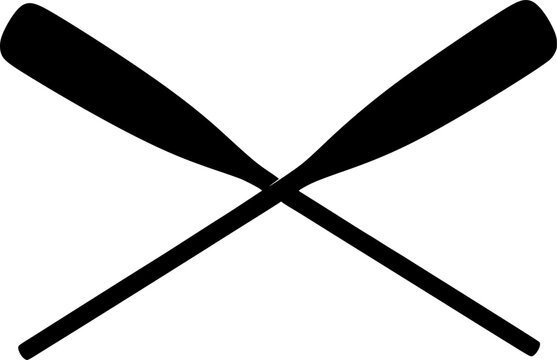 Two crossed oars creating an x shape a striking silhouette
