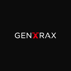 Obraz premium GEN X RAX Logo Design with Red X Accent on Black Background
