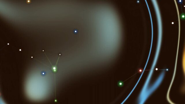 Abstract Liquid Background with Glowing Plexus Particles and Futuristic Fluid Waves 4K