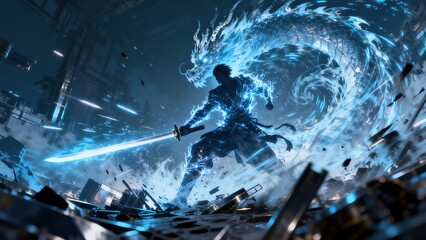 Chinese style martial arts illustration