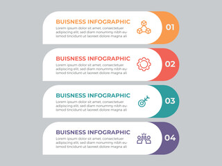 vector illustration infographic design template with 4 steps. Template for process, presentations, layout, banner, brochure.