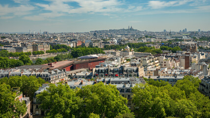 Fototapeta premium Paris viewed from Eiffel Tower, a famous landmark in the capital of France