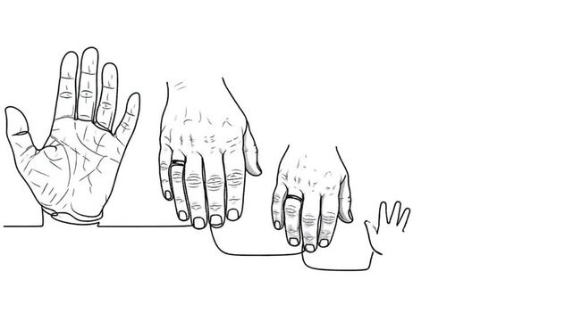 Simple line drawing of a hand showing two fingers