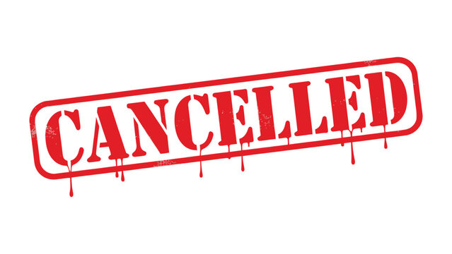 Canceled Stamp: A bold red stamp proclaims 'CANCELED', its message clear and decisive. The image conveys finality and cancellation.