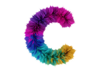 Fototapeta premium Vibrant multicolored abstract letter c with a dynamic and modern design