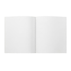 Naklejka premium An open book with blank white pages on a plain white background. isolated on transparent background