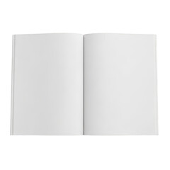 Naklejka premium A pair of blank white papers are placed side by side on a white background. isolated on transparent background
