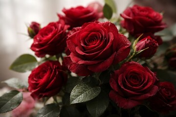 Naklejka premium Soft Pink Rose Bouquet in Elegant Studio Setting