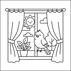 Obraz premium bold and easy animal coloring page for kids