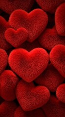 Fluffy Red Hearts Abundance