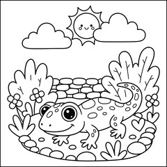 Fototapeta premium bold and easy animal coloring page for kids