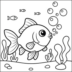 bold and easy animal coloring page for kids