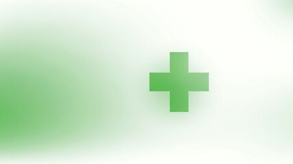Obraz premium Green medical cross icon on clean minimal background, modern healthcare design concept for hospital, clinic, and medical service visuals.