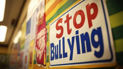 A Stop Bullying Sign Promoting Awareness in Education