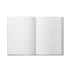 A blank open book with white pages on a plain white background is visible. isolated on transparent background