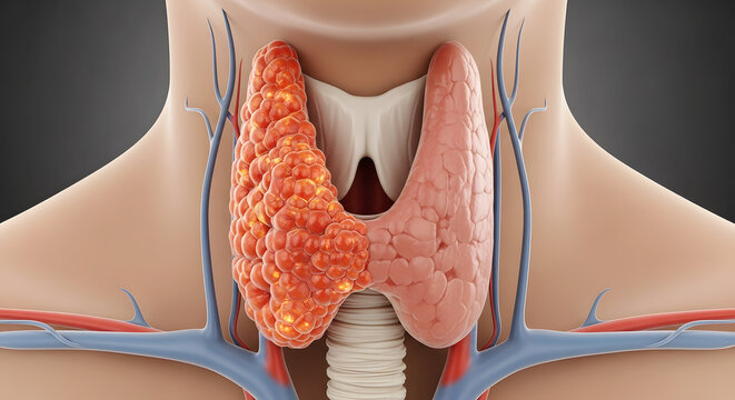Human Thyroid Gland Anatomy With Blood Vessels And Trachea body